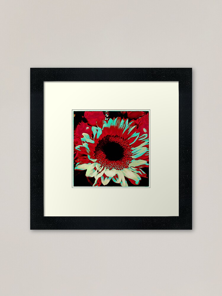 Alternate view of Bright Floral - Fiery Sunflower Design Framed Art Print
