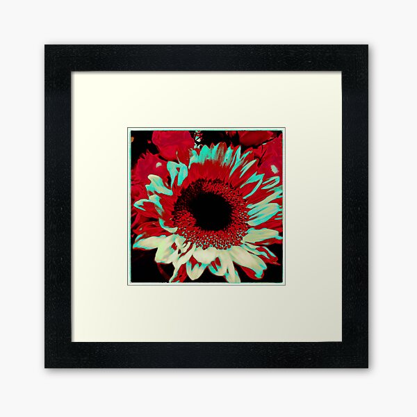 Bright Floral - Fiery Sunflower Design Framed Art Print