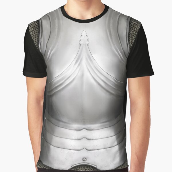 Gothic German Knight Cuirass Design Graphic T-Shirt