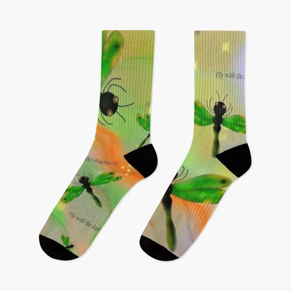 Item preview, Fly with the dragonflies seamless design for t-shirts and more in green and orange designed and sold by virtualedu.