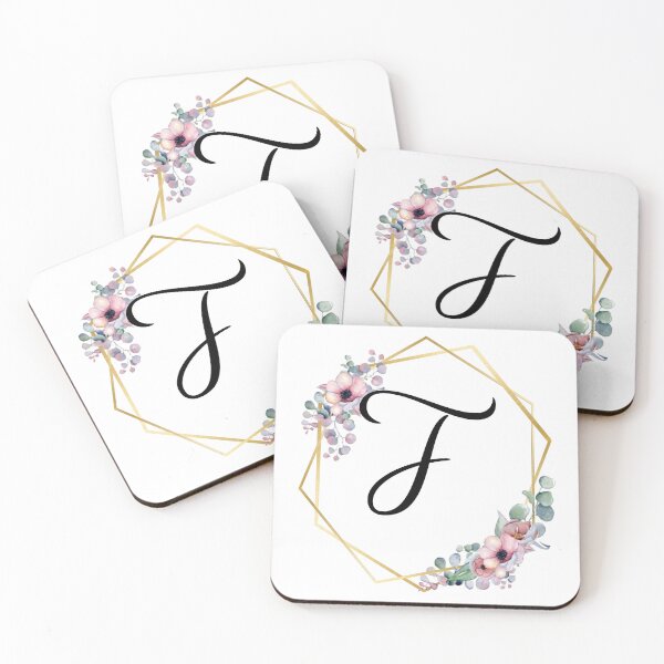 Item preview, Monogram Letter F | Lilac Flowers with Golden Edges designed and sold by JustSeasons.