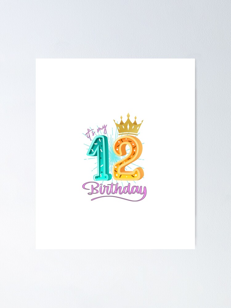 Girls 12th Birthday Countdown T-Shirt Funny Gift Birthday Gift 12