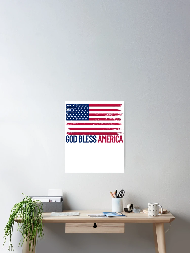 Aperçu 2 sur 3. Poster avec l'œuvre God Bless America USA Flag Patriotic 4th of July Gear créée et vendue par DynamicDesign.