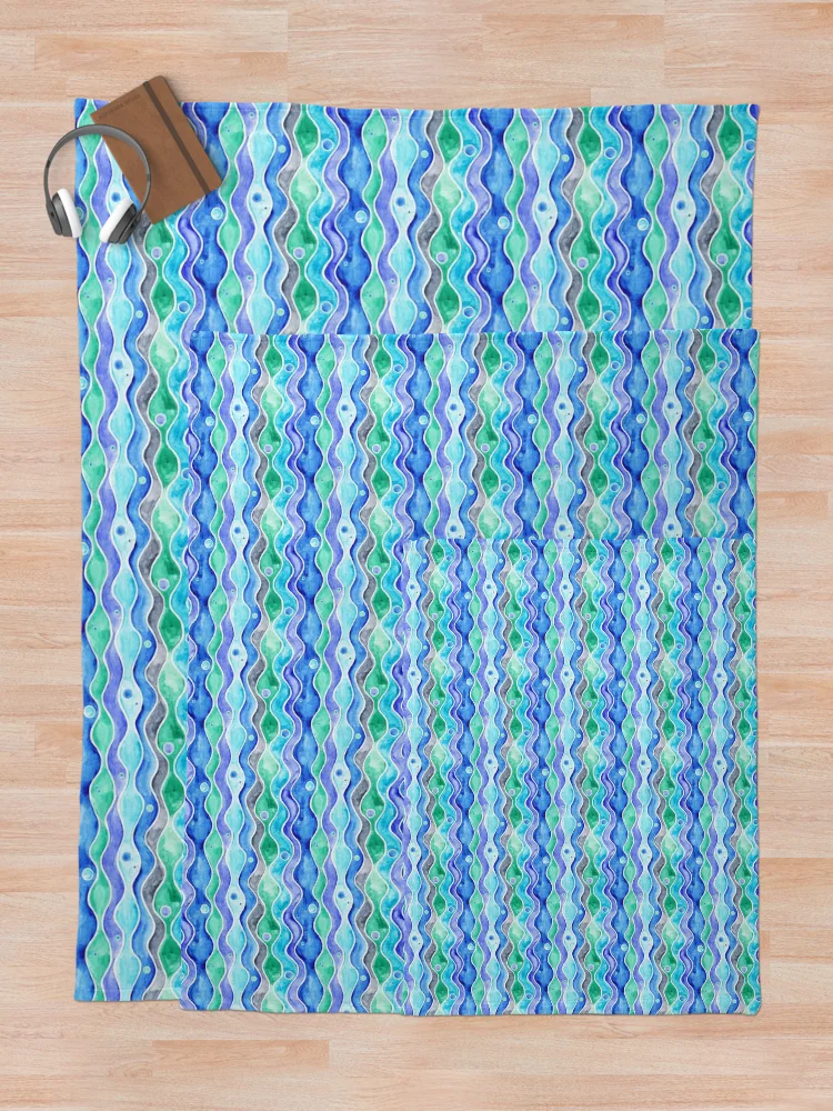 Thumbnail 5 of 6, Throw Blanket, Ocean Pattern designed and sold by Timone.