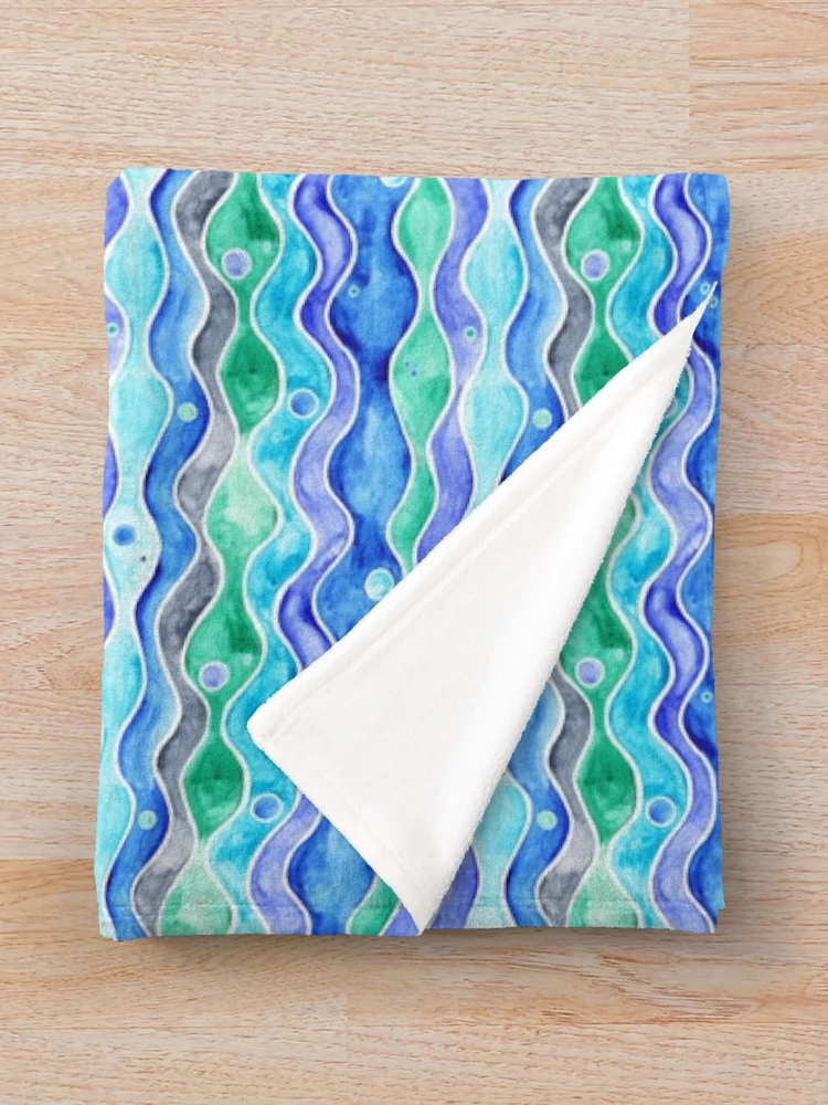 Thumbnail 3 of 6, Throw Blanket, Ocean Pattern designed and sold by Timone.