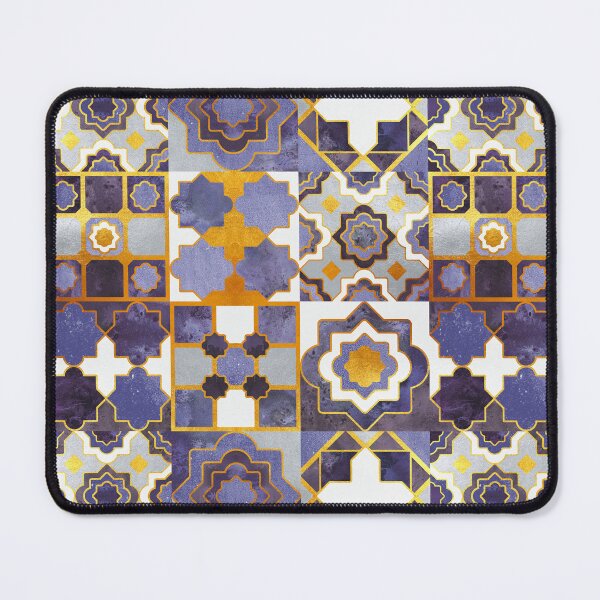 Item preview, Spanish moroccan tiles inspiration // violet purple golden lines designed and sold by SelmaCardoso.