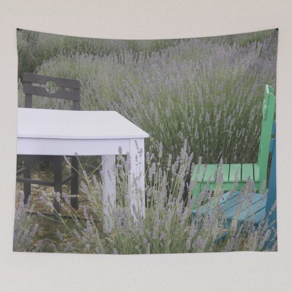 Item preview, Table For Three In A Lavender Field Photography designed and sold by taiche.
