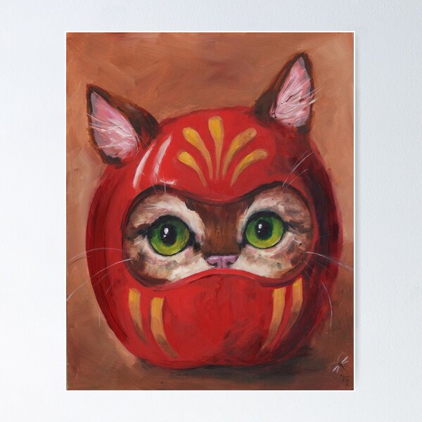 Item preview, Daruma Kitty Painting designed and sold by justteejay.