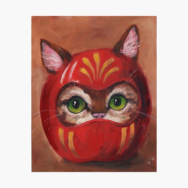 Item preview, Daruma Kitty Painting designed and sold by justteejay.