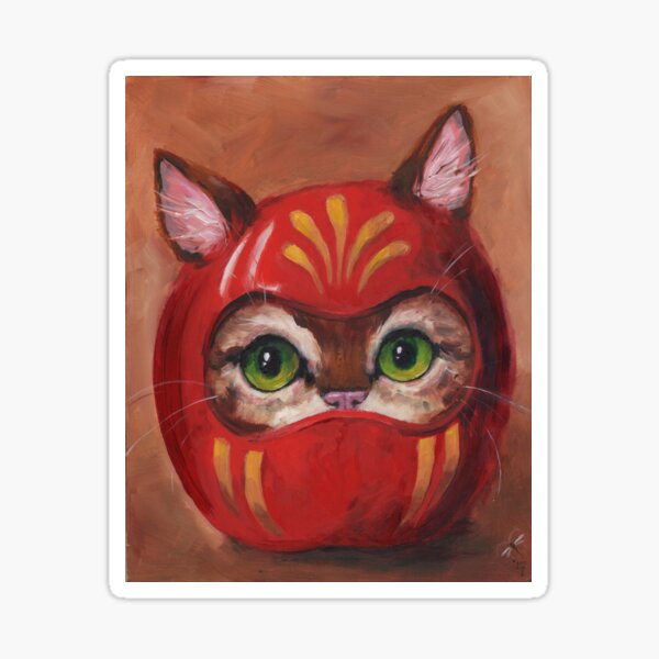 Item preview, Daruma Kitty Painting designed and sold by justteejay.