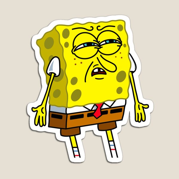 Spongebob human face Meme Sticker Magnet for Sale by desigbyZEE