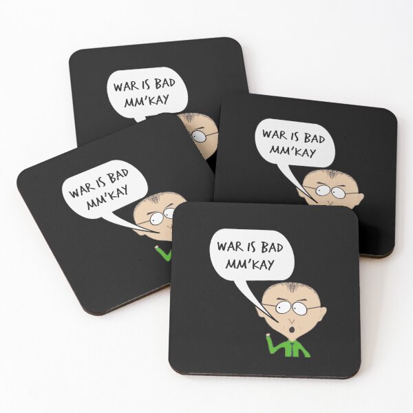 Item preview, Mr. Mackey War is Bad!! M'kay! Cartoon Gift, Stand for Ukraine, Anti War, Politics, Protest  PAF01 designed and sold by PAFDesign.