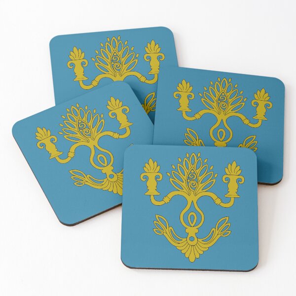 Item preview, Mirlam version 2 gold with black outline on light blue designed and sold by Encie-Designs.