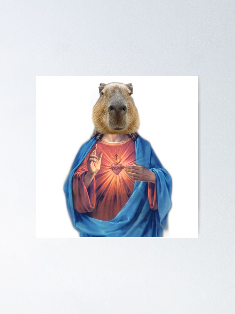 Capybara Jesus Poster For Sale By Poppunkfairyy Redbubble