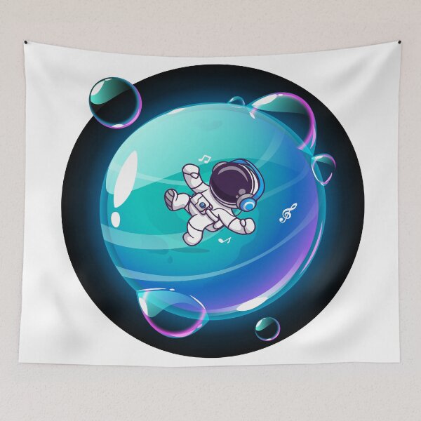 Item preview, Astronaut singing in a blue planet Fantasy planet designed and sold by badreddine00.