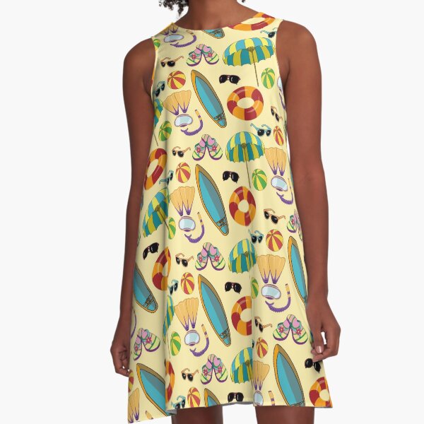 Summer Beach Fun Pattern A-Line Dress
