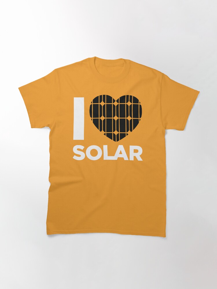 Thumbnail 2 of 7, Classic T-Shirt, I Love Solar (Yellow) designed and sold by Jarren Nylund.