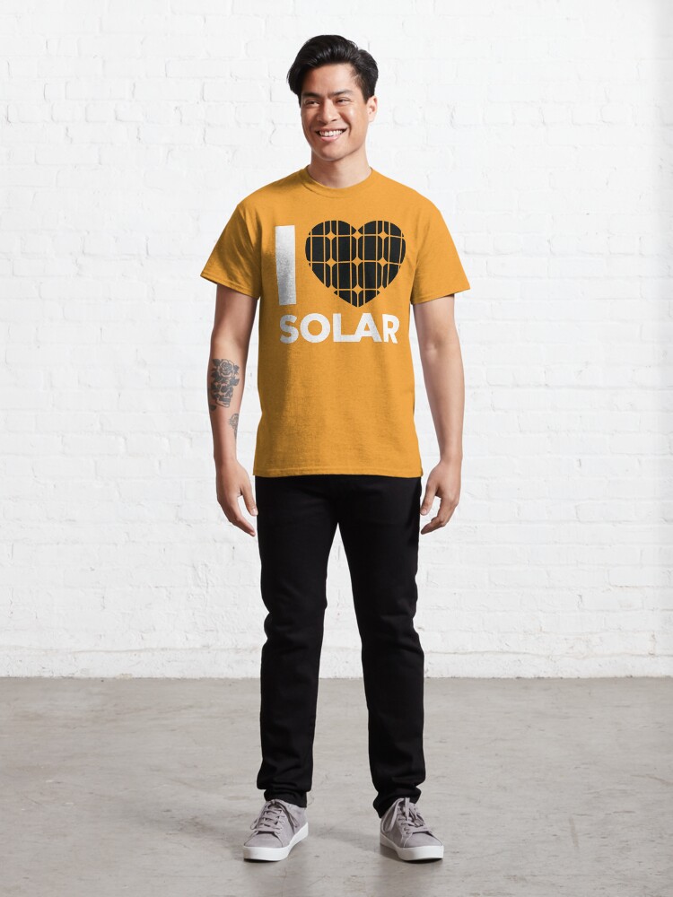 Thumbnail 3 of 7, Classic T-Shirt, I Love Solar (Yellow) designed and sold by Jarren Nylund.