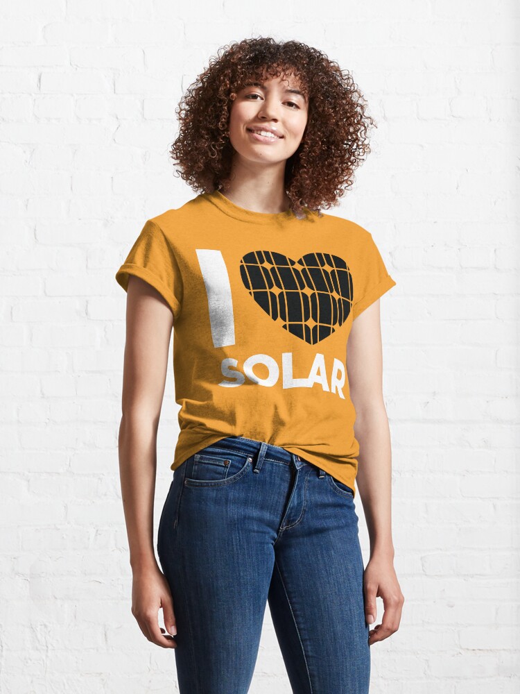 Thumbnail 4 of 7, Classic T-Shirt, I Love Solar (Yellow) designed and sold by Jarren Nylund.