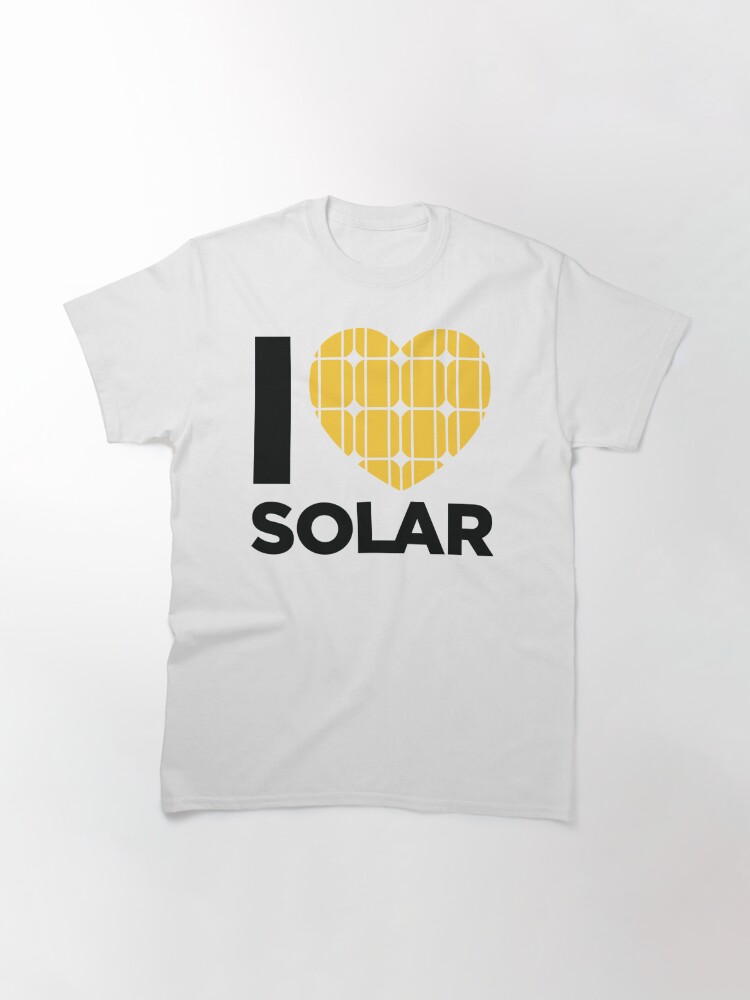 Classic T-Shirt, I Love Solar (White) designed and sold by Jarren Nylund