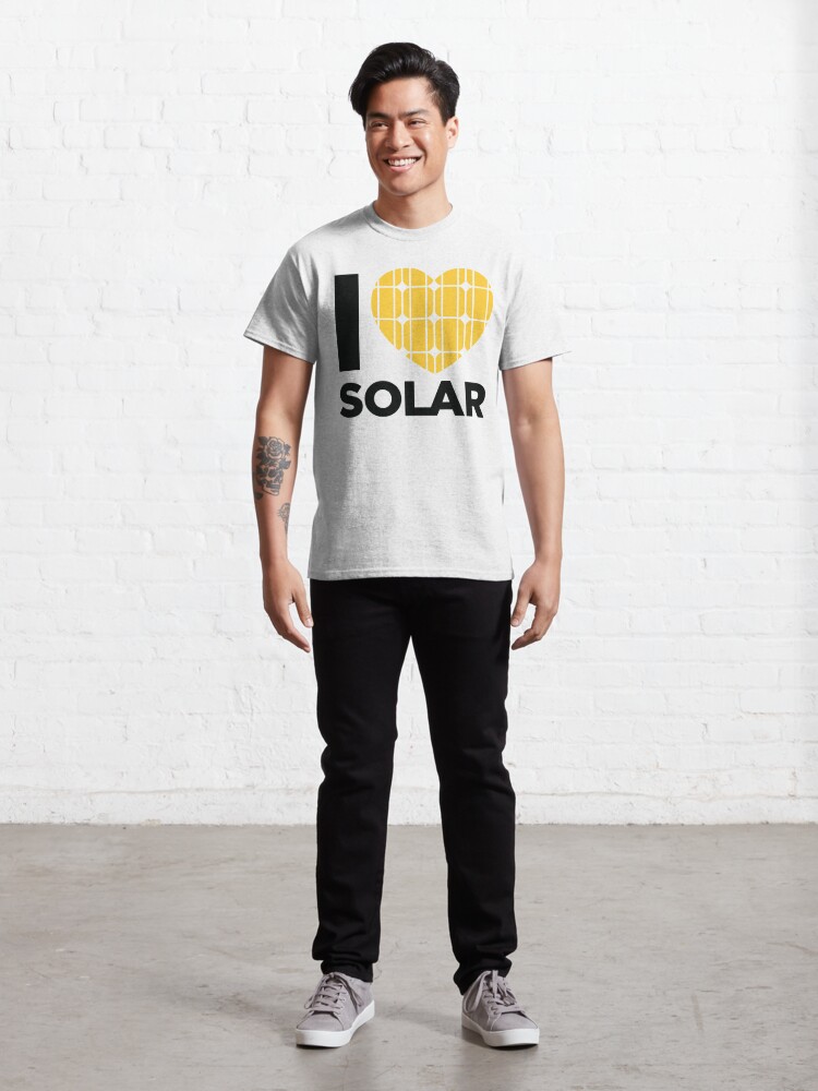 Thumbnail 3 of 7, Classic T-Shirt, I Love Solar (White) designed and sold by Jarren Nylund.