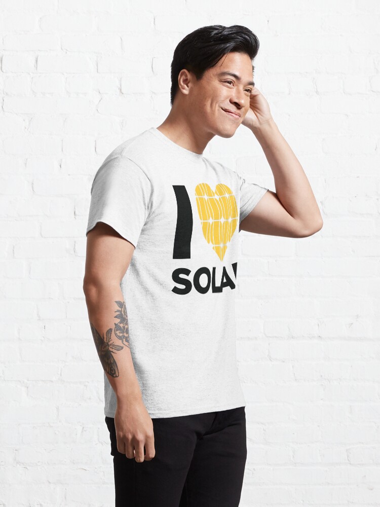 Thumbnail 5 of 7, Classic T-Shirt, I Love Solar (White) designed and sold by Jarren Nylund.