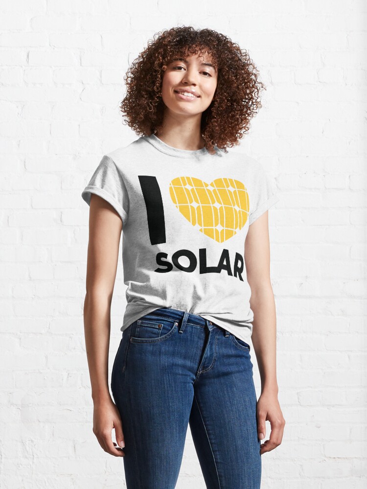 Thumbnail 4 of 7, Classic T-Shirt, I Love Solar (White) designed and sold by Jarren Nylund.