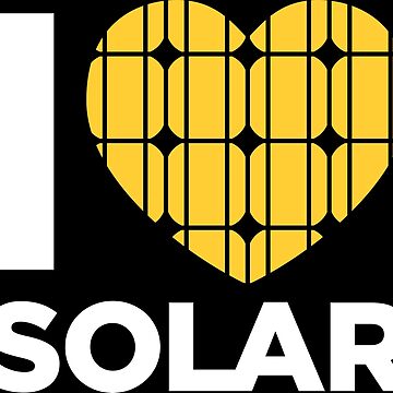 Artwork thumbnail, I Love Solar (Black) by designgood