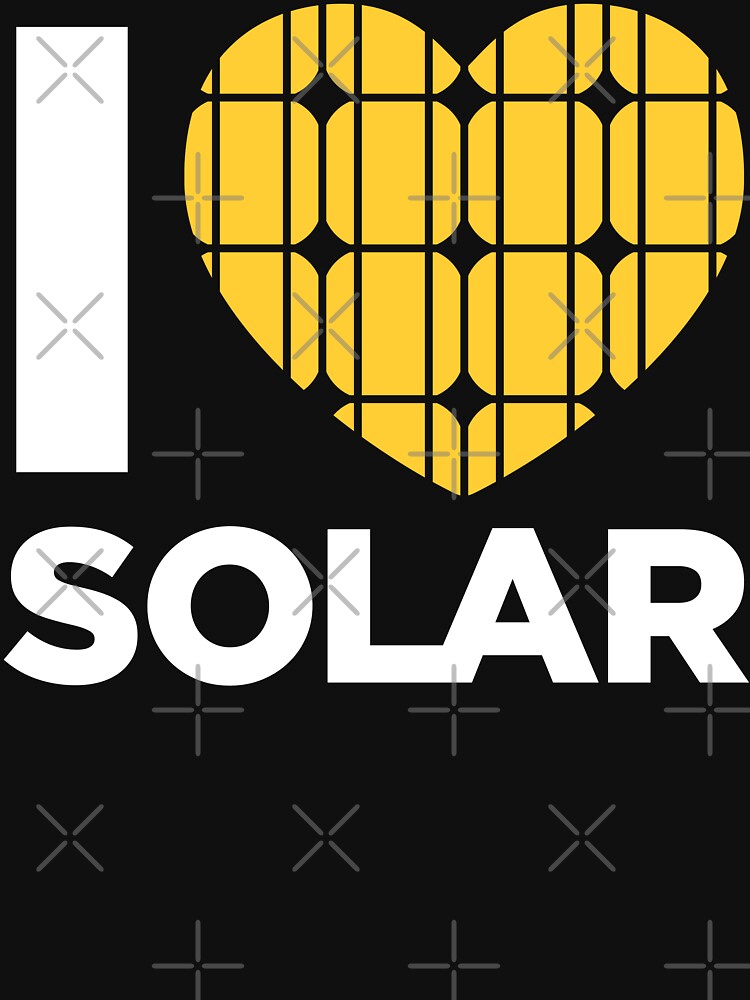 Thumbnail 7 of 7, Classic T-Shirt, I Love Solar (Black) designed and sold by Jarren Nylund.