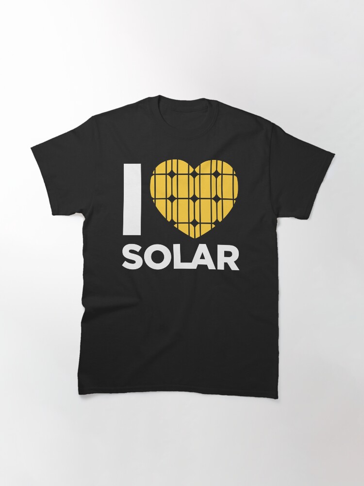 Thumbnail 2 of 7, Classic T-Shirt, I Love Solar (Black) designed and sold by Jarren Nylund.