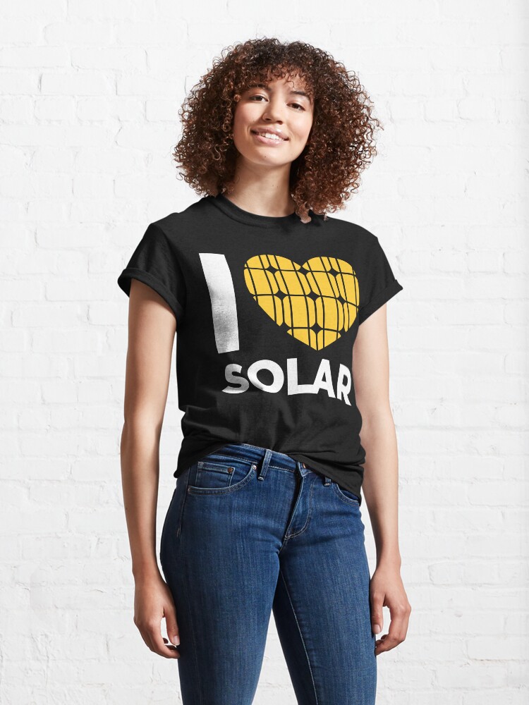 Thumbnail 4 of 7, Classic T-Shirt, I Love Solar (Black) designed and sold by Jarren Nylund.