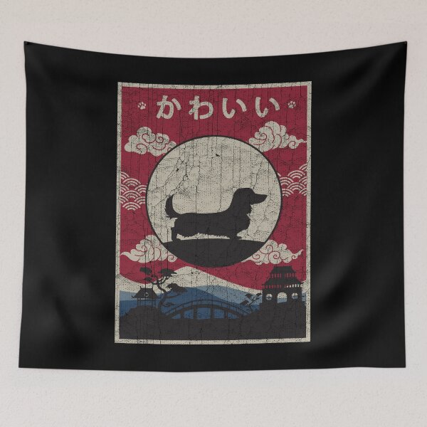 Item preview, Japanese Long Haired Dachshund Kawaii designed and sold by rafaeltto.