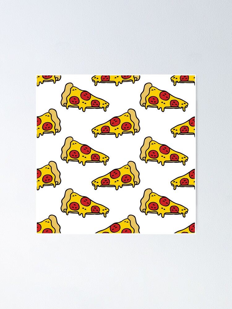 Doodle pizza pattern. Seamless print of national Italian food