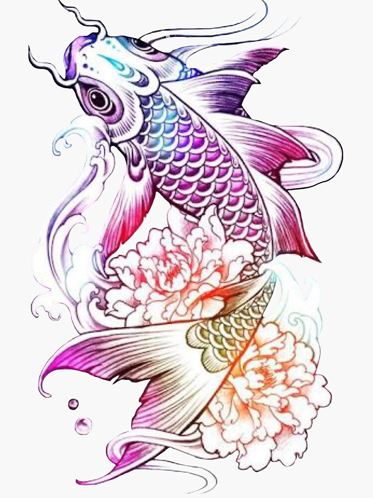 Koi Fish Sticker For Sale By Reinrab Redbubble