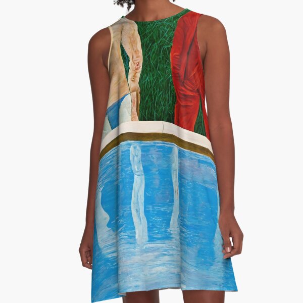 Friends by the pool A-Line Dress