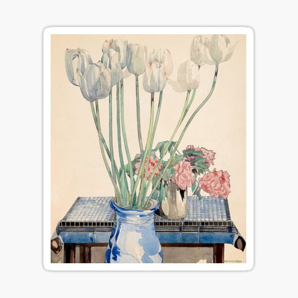 Item preview, white tulips - charles rennie mackintosh   designed and sold by Vintage Designs +.