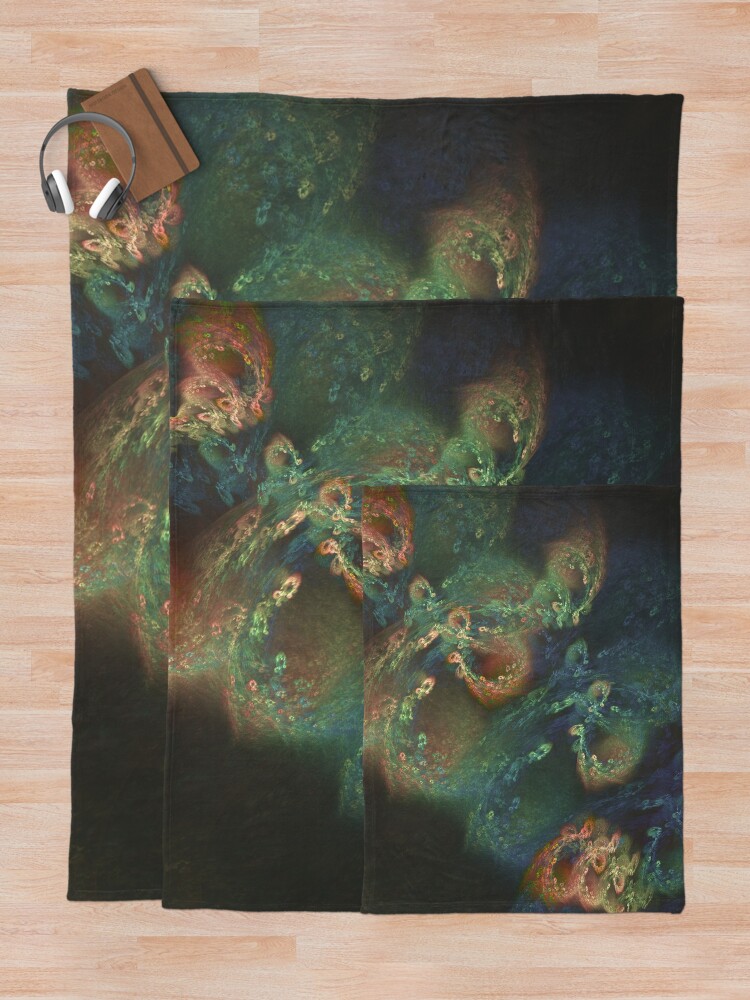 Alternate view of Underwater fractals Throw Blanket