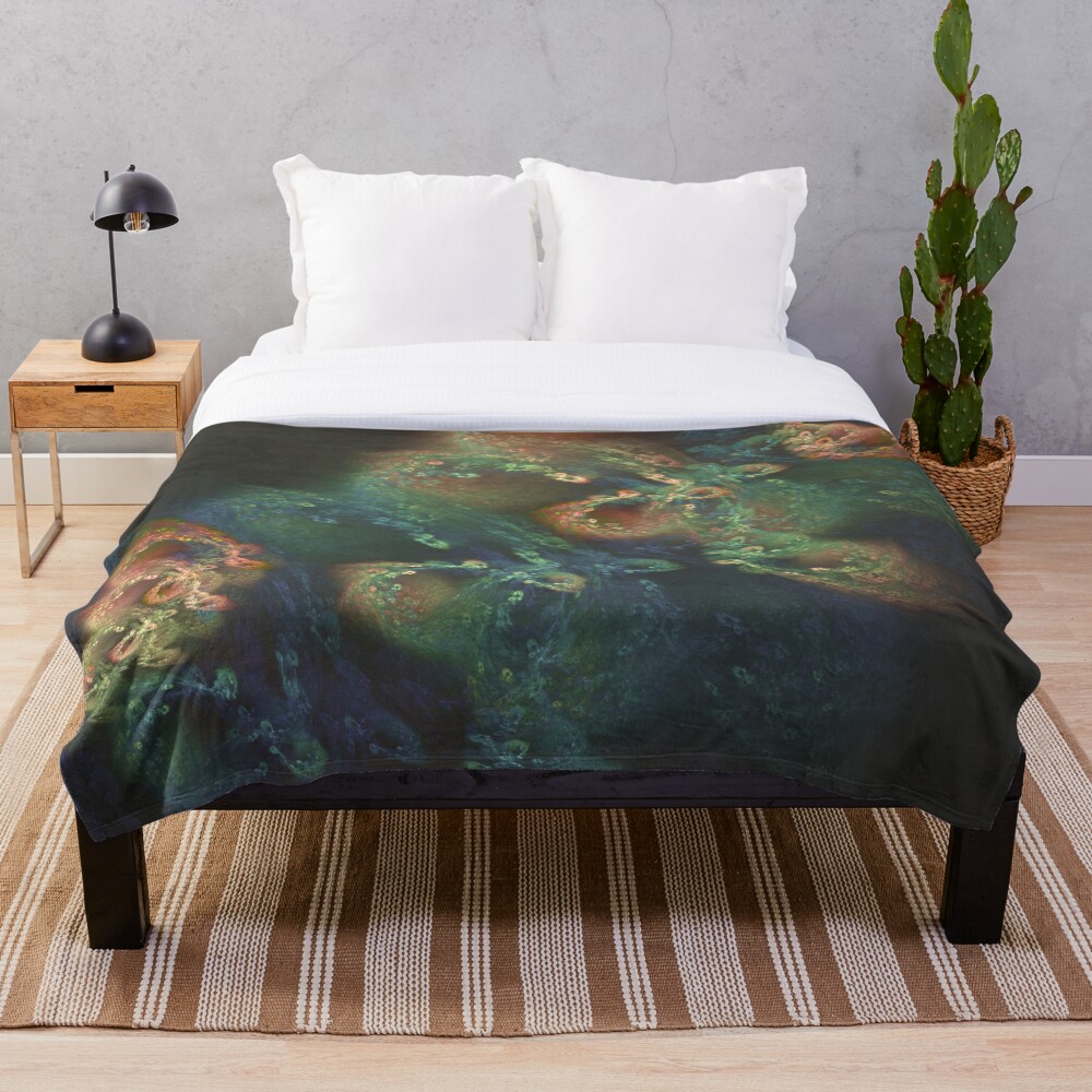 Underwater fractals Throw Blanket