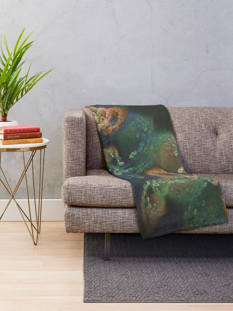 Alternate view of Underwater fractals Throw Blanket