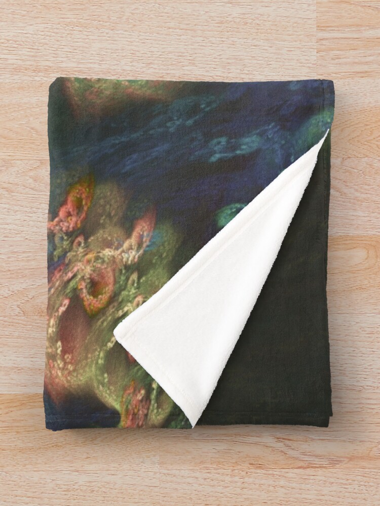 Alternate view of Underwater fractals Throw Blanket