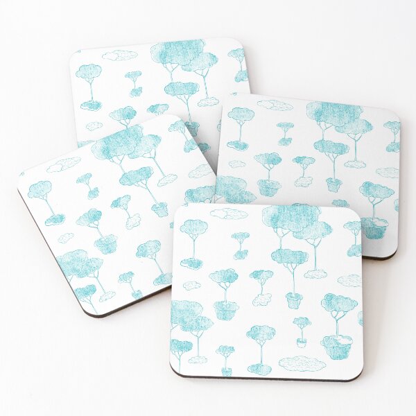 Item preview, Trees and clouds pattern -  turquoise designed and sold by Nira-Bar.