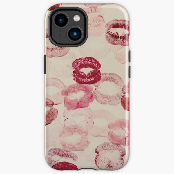 motif bisous rouge à lèvres aesthetic pinterest coquette dollette rose rouge Coque antichoc iPhone