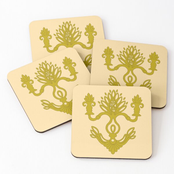 Item preview, Mirlam version 2 gold with brown outline on beige designed and sold by Encie-Designs.