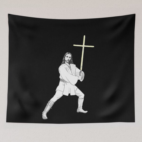 Item preview, Jesus with cross energy sword designed and sold by joyfulcreator.
