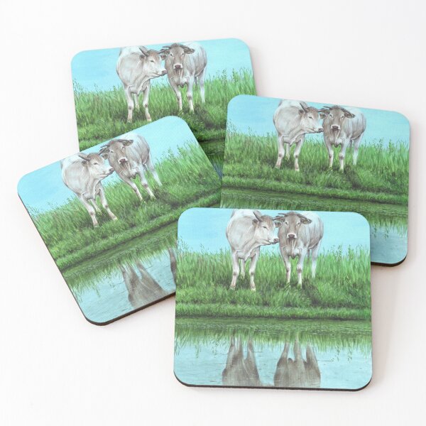 Item preview, Blonde d'Aquitaine Cows in field designed and sold by SandraWarmerdam.