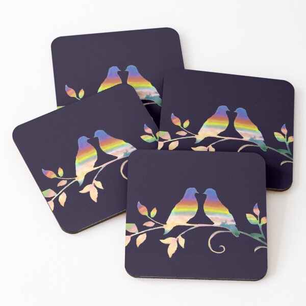 Item preview, RAINBOW LOVE BIRDS designed and sold by THE AMERICAN TEEVANGELIST.