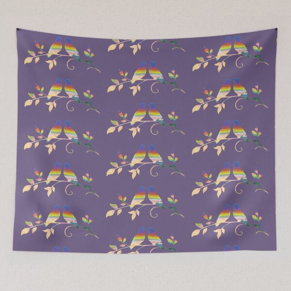 Item preview, RAINBOW LOVE BIRDS designed and sold by THE AMERICAN TEEVANGELIST.