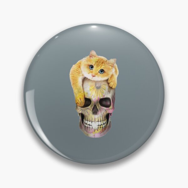 Item preview, cat with skull - funny cat   designed and sold by Dazzle-TeesUS.