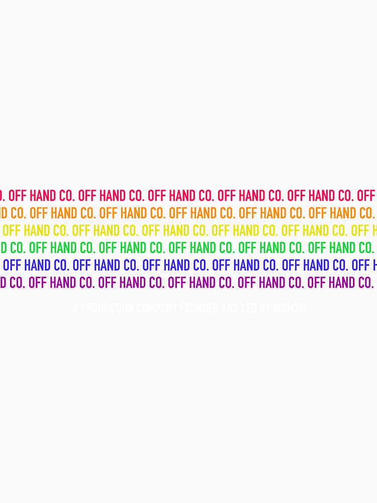 Thumbnail 3 of 3, Sticker, Rainbow with White Text designed and sold by offhandco.