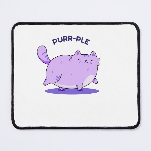 Item preview, Purr-ple Funny Fat Kitty Cat Puns designed and sold by punnybone.